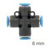 Pu Hose Fitting 4 Way Connector 6mm